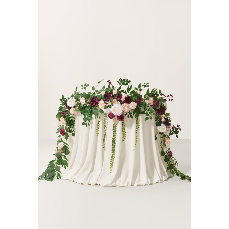 9ft Head Table Flower Garland in Romantic Marsala