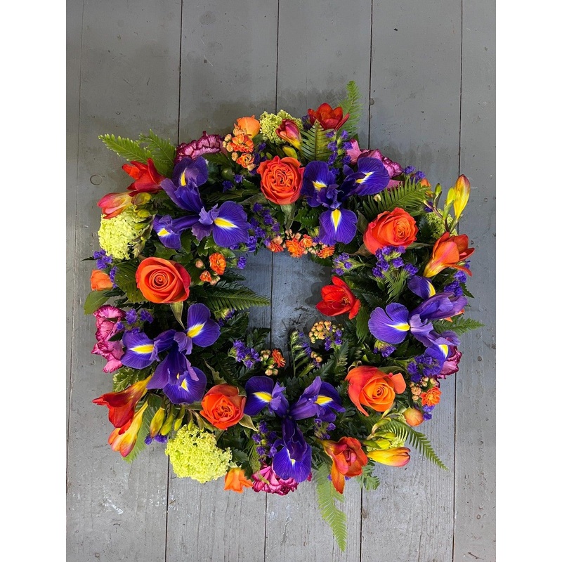 Funeral wreath made with the finest flowers