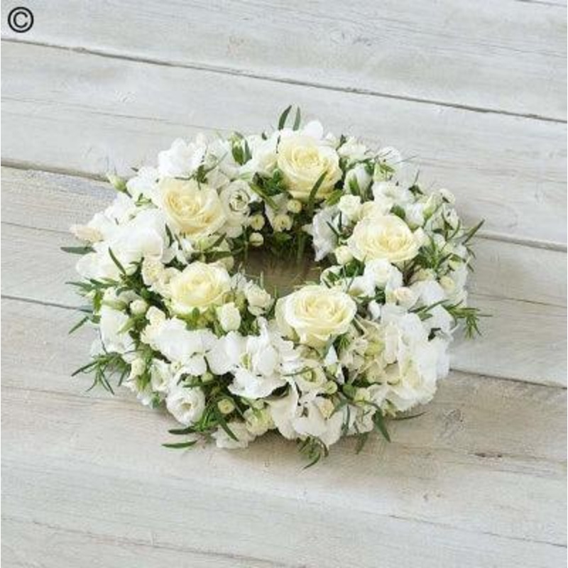 Opulent White Wreath-Standard & Medium & Grand (As shown in image)
