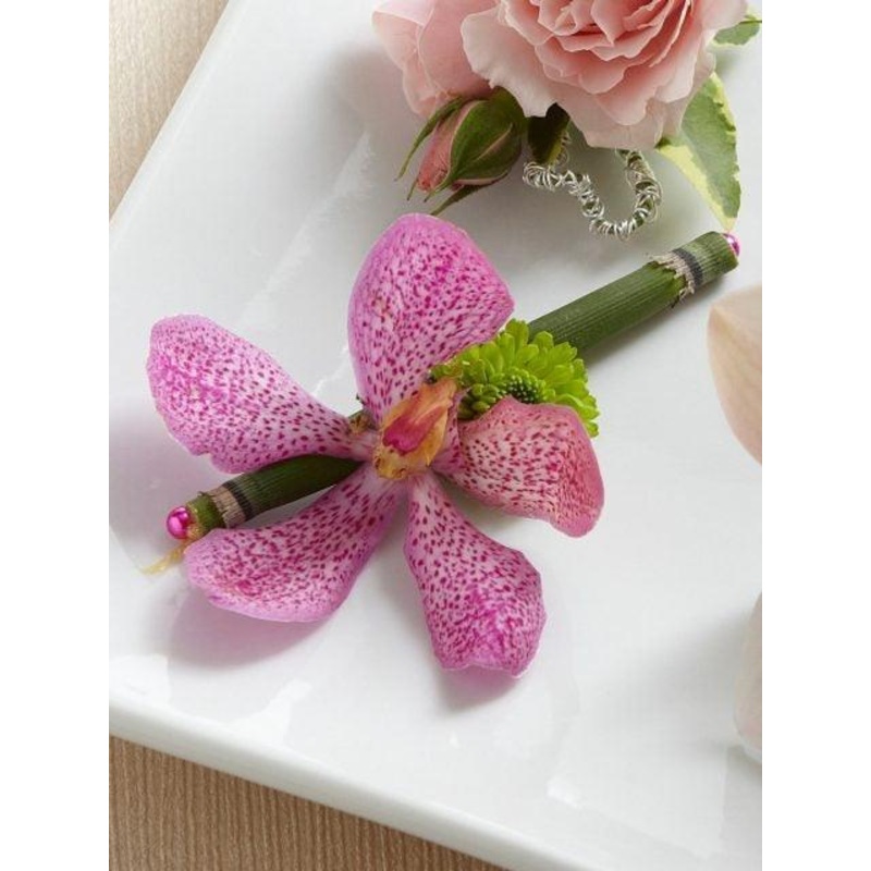 Pink Mokara Orchid Boutonniere