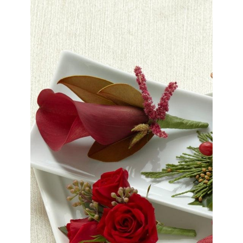 Red Calla Lily Boutonniere