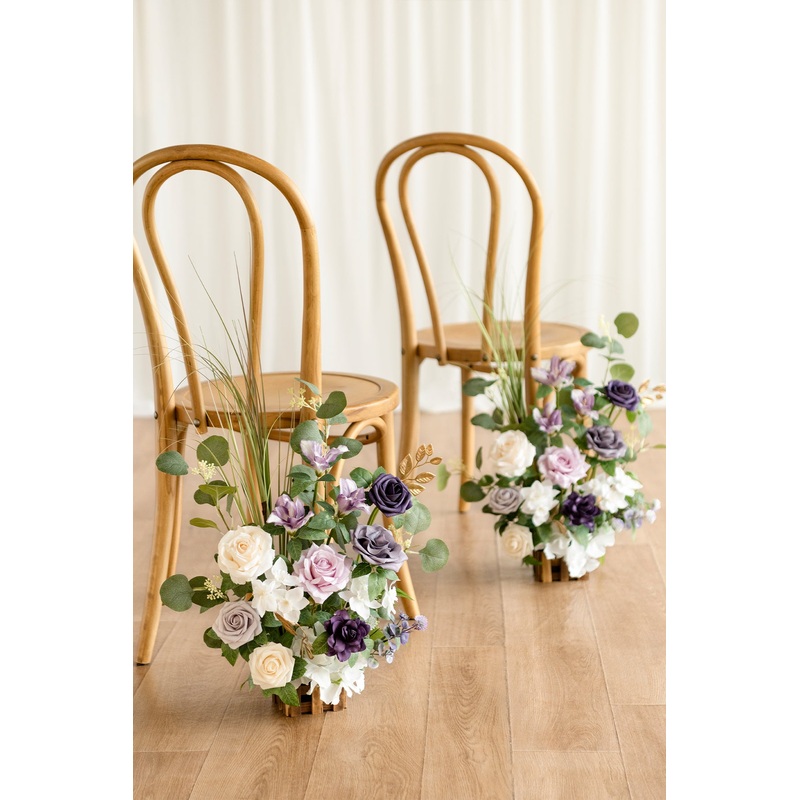 Wedding Aisle Runner Flower Arrangement in Lilac & Gold