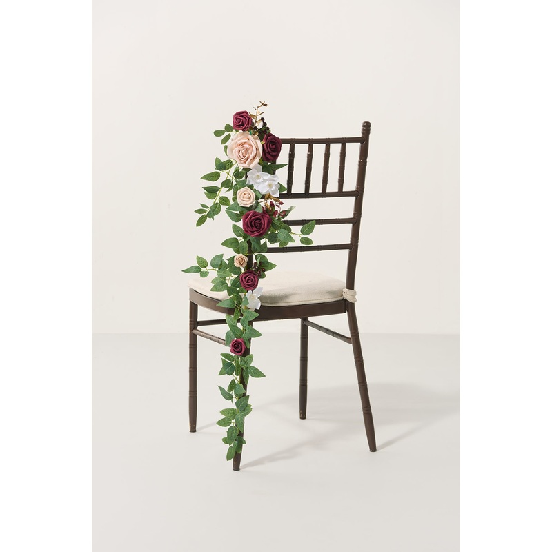 Wedding Hanging Chair Back Decoration in Romantic Marsala