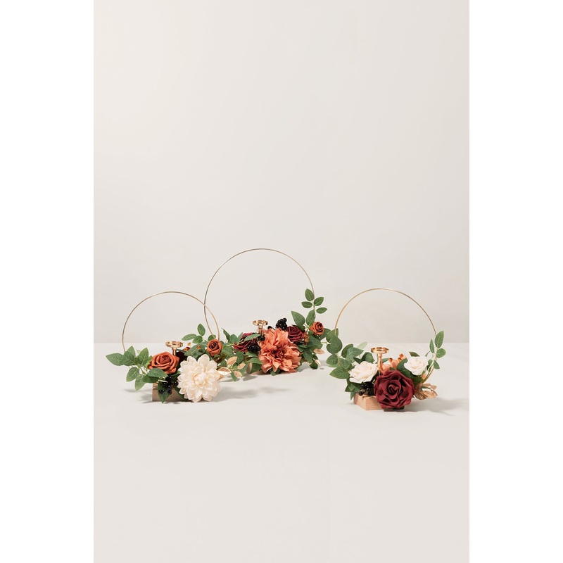 Wreath Hoop Centerpiece Set in Sunset Terracotta