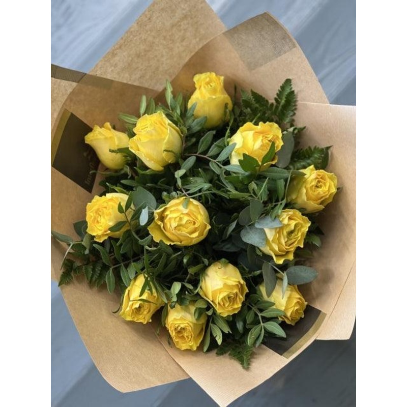 Yellow Rose Hand tied-12 Roses & 18 Roses & 24 Roses