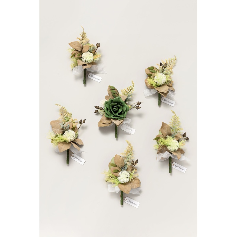 Additional Flower Decorations in Emerald & Tawny Beige | Clearance