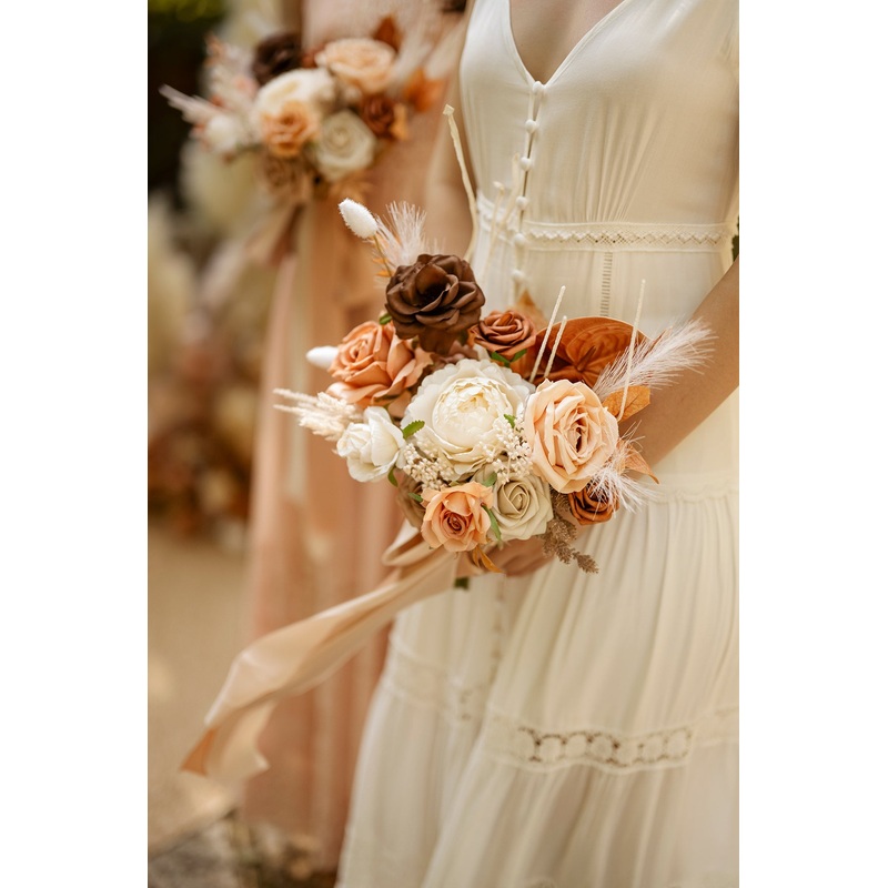 Additional Flower Decorations in Rust & Sepia