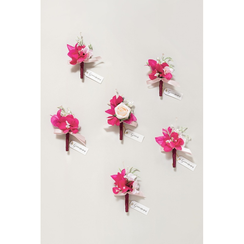 Boutonnieres in Passionate Pink & Blush