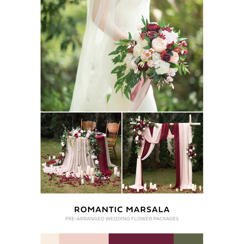 Bridal Flower Packages in Romantic Marsala