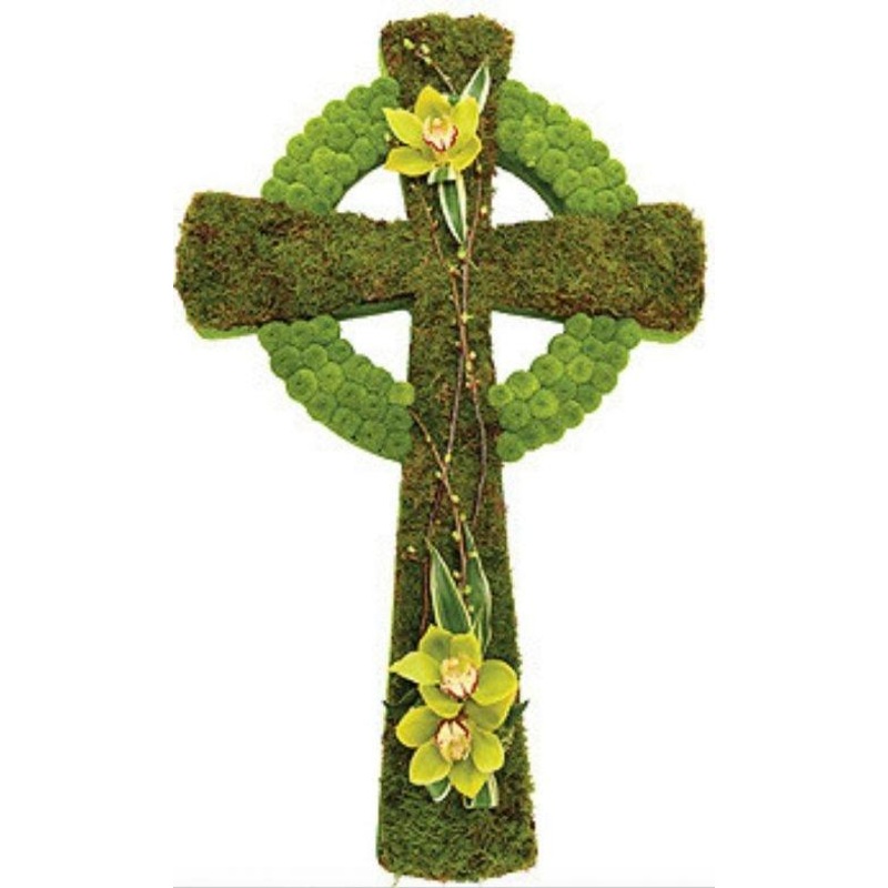 Celtic Cross-Green & White