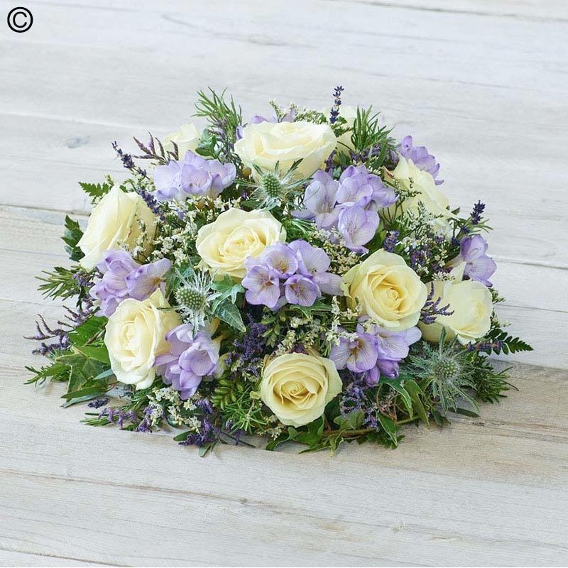 Rose and Freesia Posy-58 – Standard & 78 – Grand & 98 – Superior-Lilac and White & Pink and Lilac