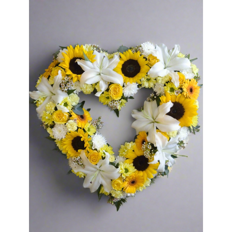 Sunflower open  Heart-Small & Standard & Grand & Superior(As showing image)-Sunflower & Lily & Sunflower
