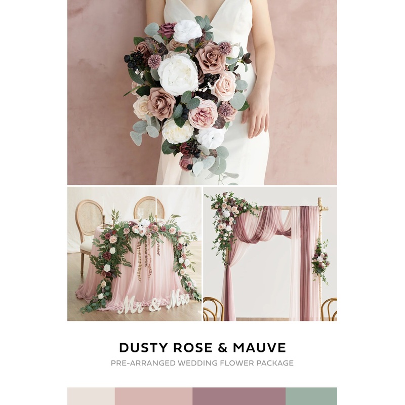 Wedding Flower Packages in Dusty Rose & Mauve
