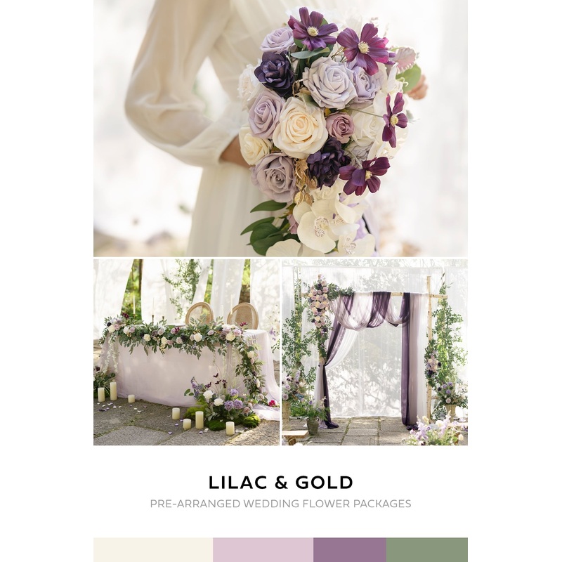 Wedding Flower Packages in Lilac & Gold