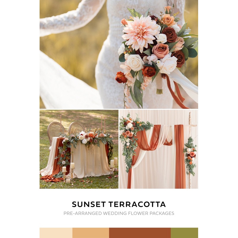 Wedding Flower Packages in Sunset Terracotta