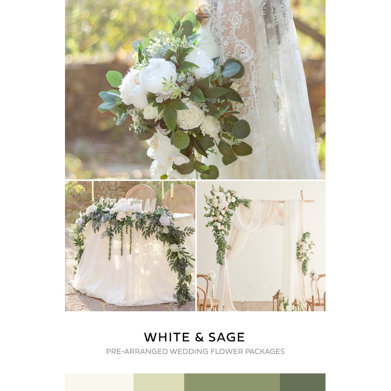 Wedding Flower Packages in White & Sage