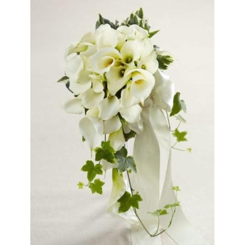 White Calla Lily Cascade Bouquet