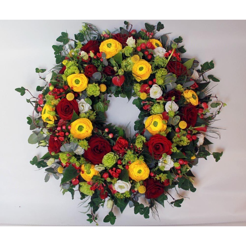 Wreath tribute made with the finest flowers