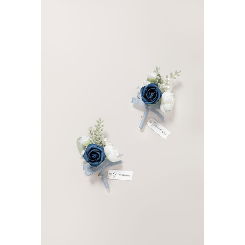 Additional Flower Decorations in Dusty Blue & Navy