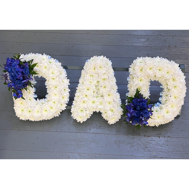 DAD TRIBUTE-White & Blue & Red  & white & White  no Ribbons & Purple & white & Custom