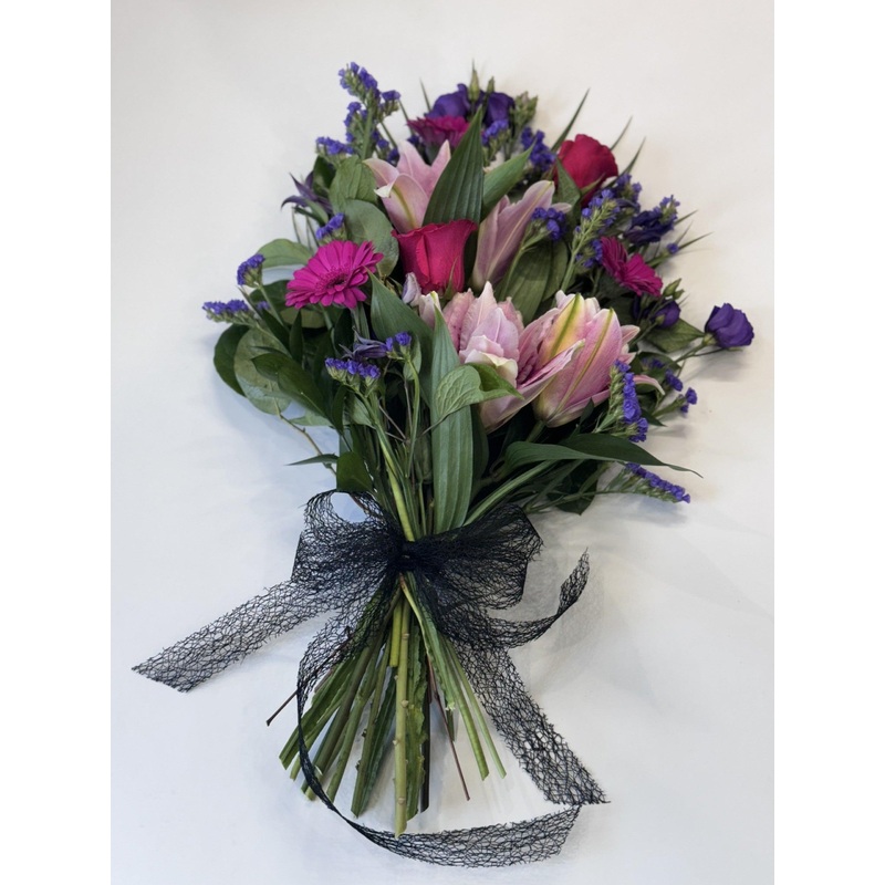 Pure White Sheaf-54.00 – Standard & 64.00 – Grand (As shown in image) & 74.00 – Superior-Cerise and Purple & Natural