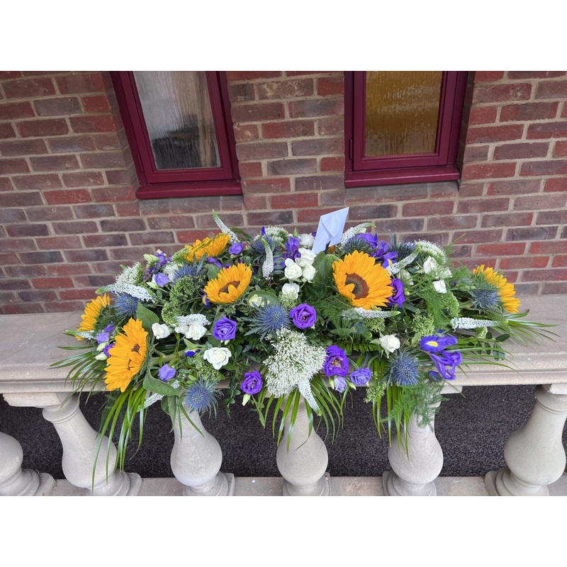 Sunflower with eryngium  Spray