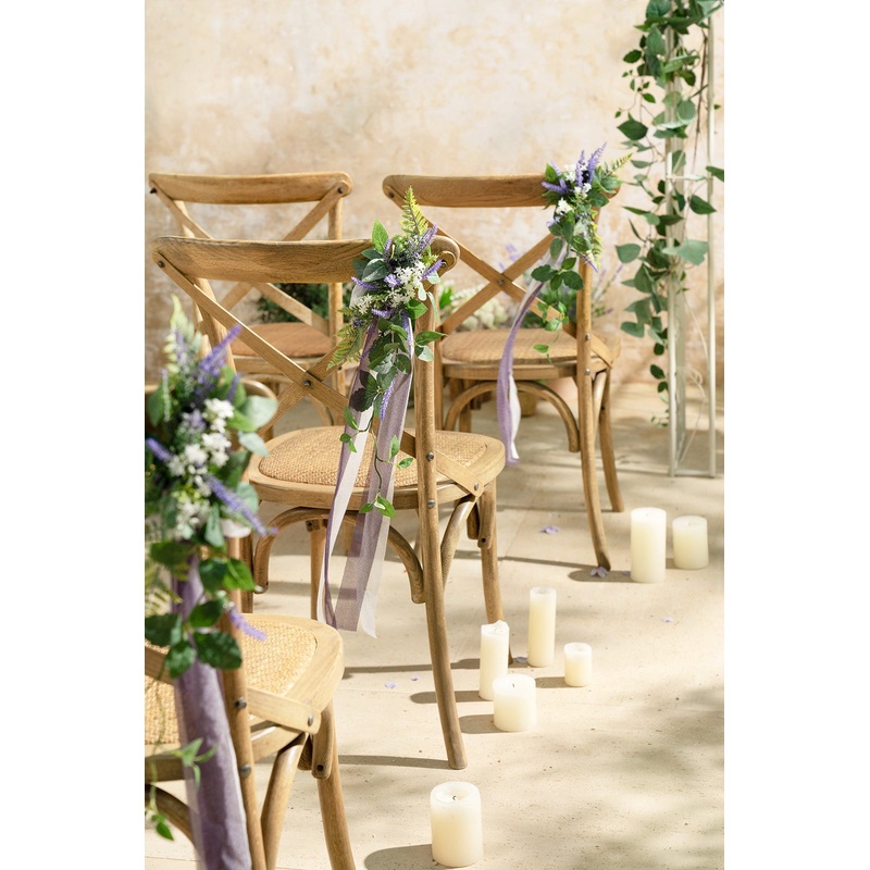 Wedding Aisle Decoration Pew Flowers in French Lavender & Plum