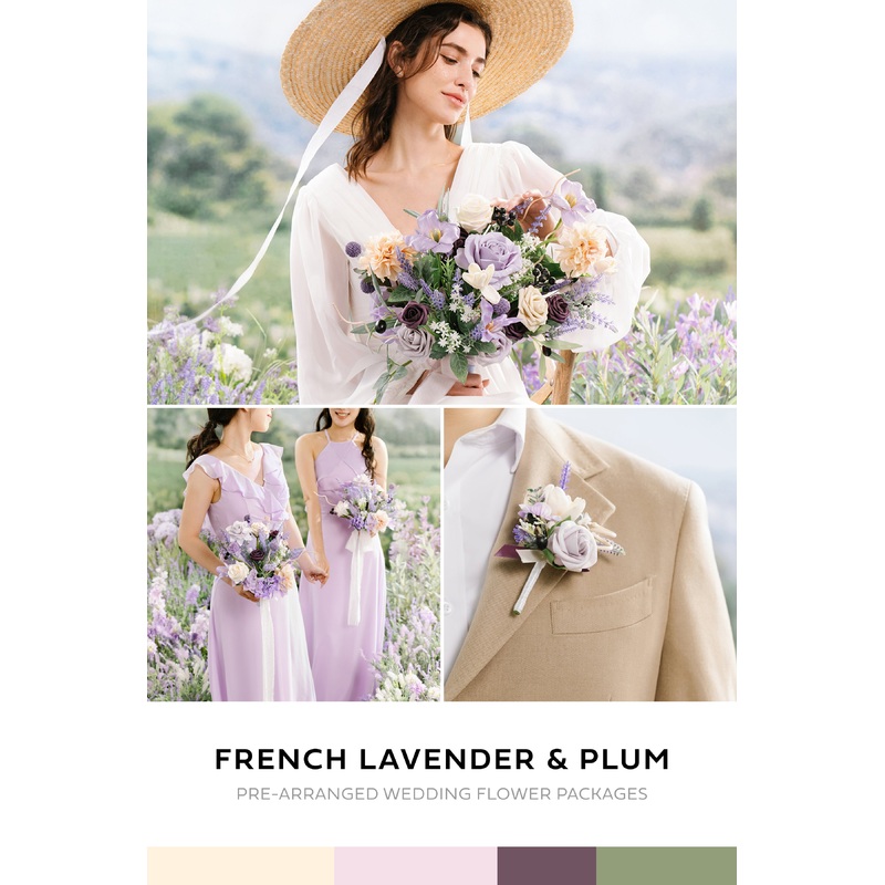 Wedding Flower Packages in French Lavender & Plum
