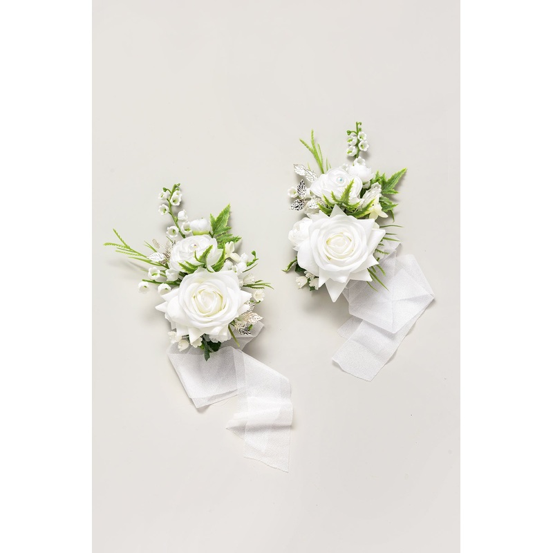 Wrist Corsages in May Lily & Olive