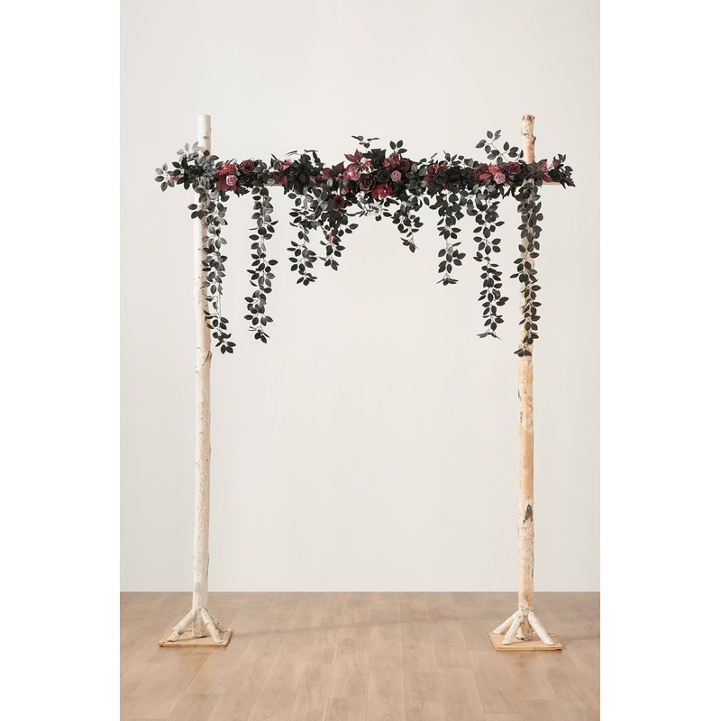 6.5ft Flower Garland in Moody Burgundy & Black | Clearance