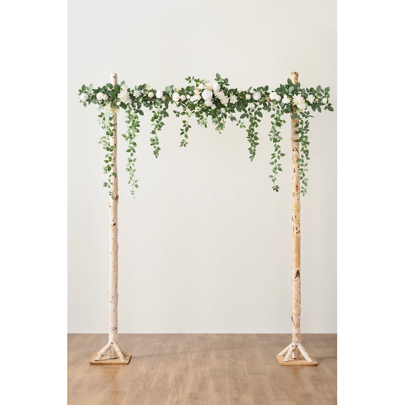 6.5ft Flower Garland in White & Sage
