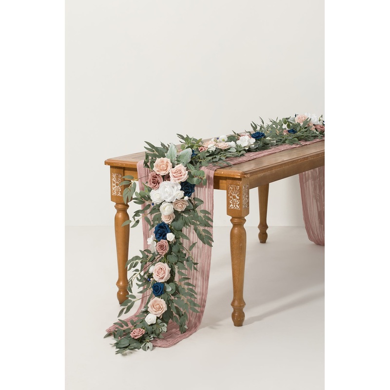 6ft Flower Garland in Dusty Rose & Navy