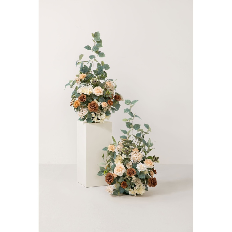 Altar Decor Free-Standing Flowers in Sunny Peach & Apricot