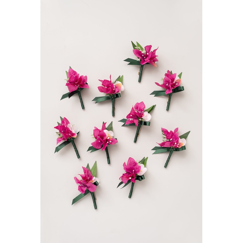 Boutonnieres for Guests in Blush & Pink