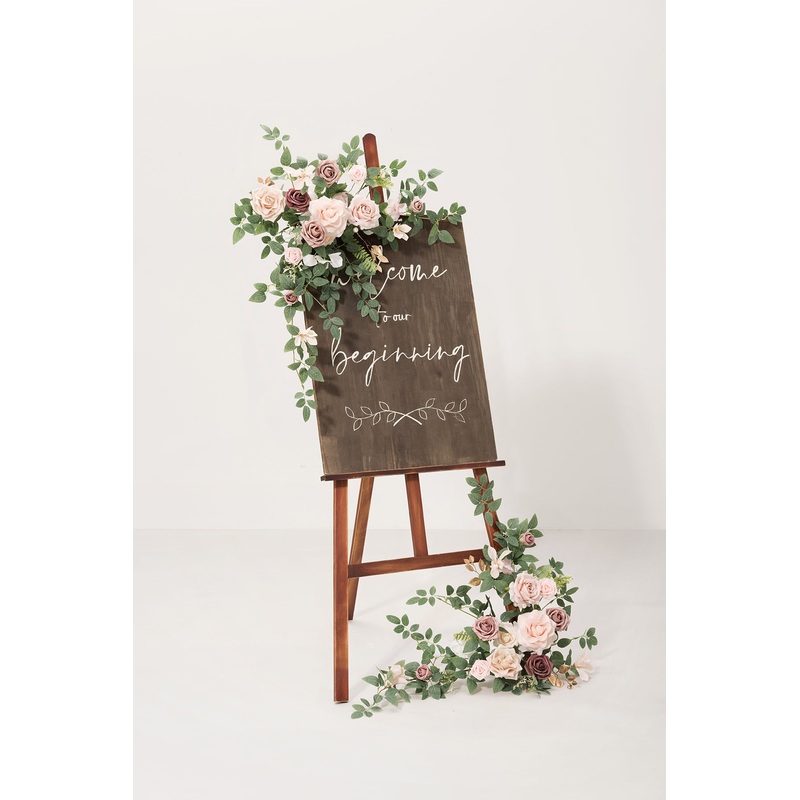 Deluxe Combo Set Flower Sign Decor in Dusty Rose & Cream