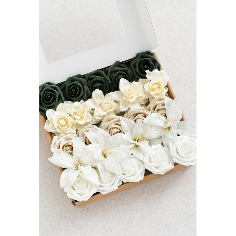 DIY Supporting Flower Boxes in Champagne Christmas