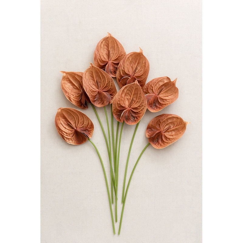 Flowers with Stem in Black & Pumpkin Orange