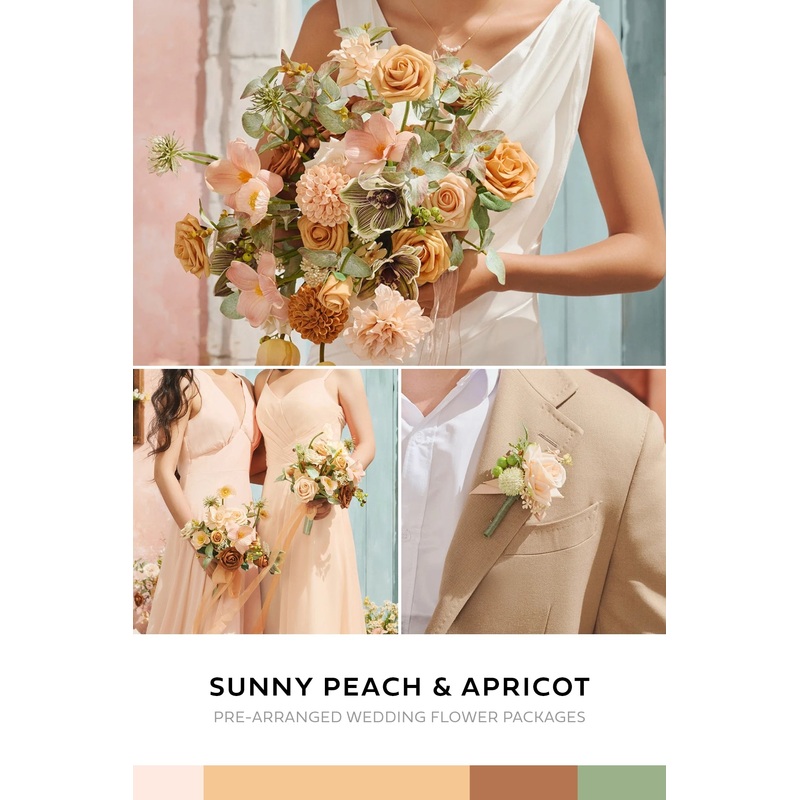 Wedding Flower Packages in Sunny Peach & Apricot