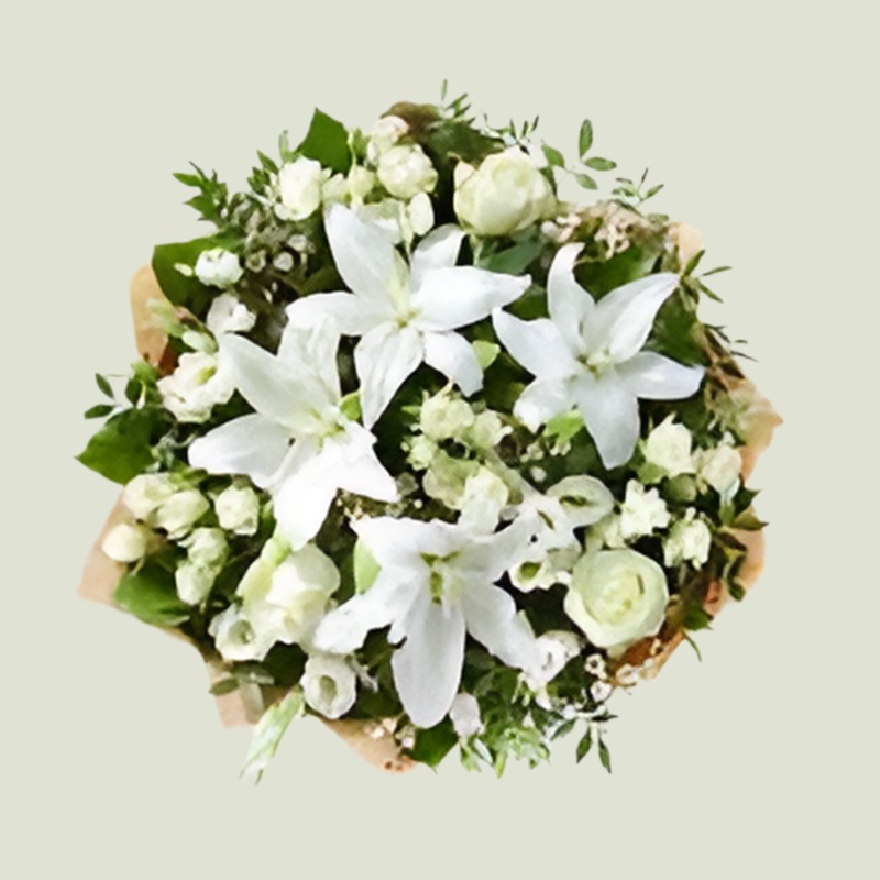 White Rose and Lily Bouquet-Standard & Grant