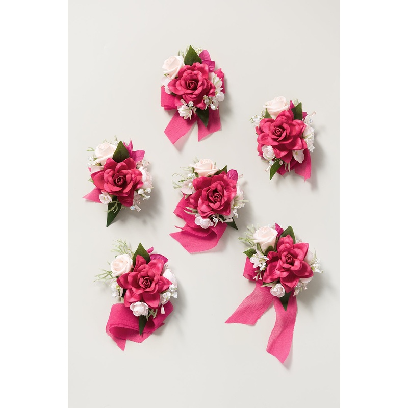 Wrist Corsages in Blush & Pink