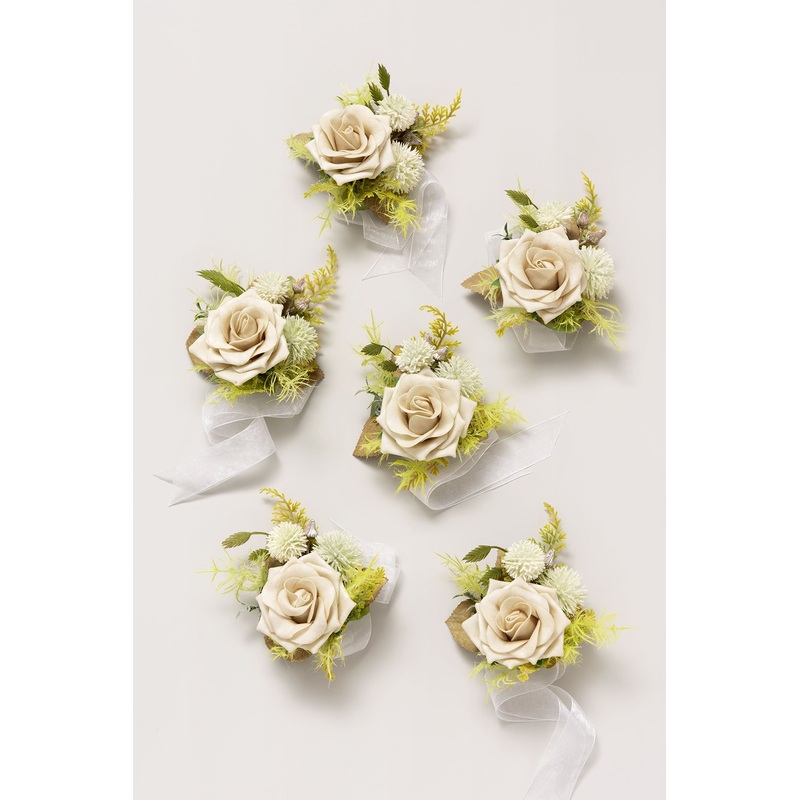 Wrist Corsages in Emerald & Tawny Beige | Clearance