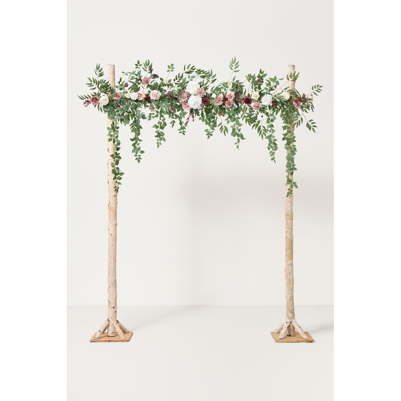 6.5ft Flower Garland with Hanging Vines in Dusty Rose & Mauve