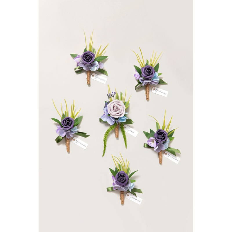 Boutonnieres in Ethereal Purple Dream
