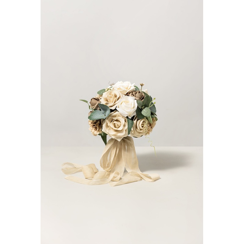 Bridesmaid Bouquet in White & Beige