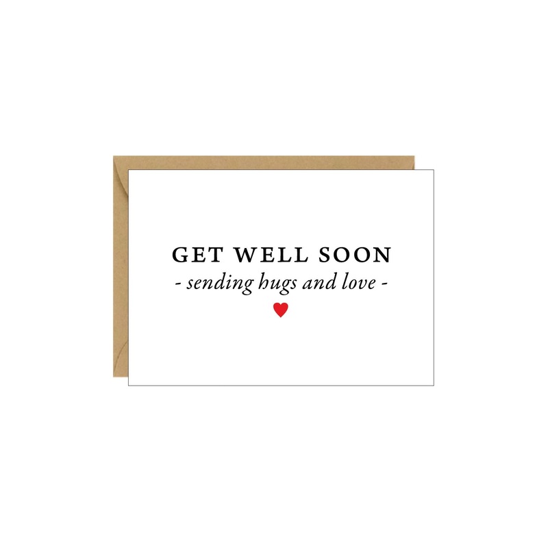 Get Well Soon Sending Hugs and Love Enclosure Card