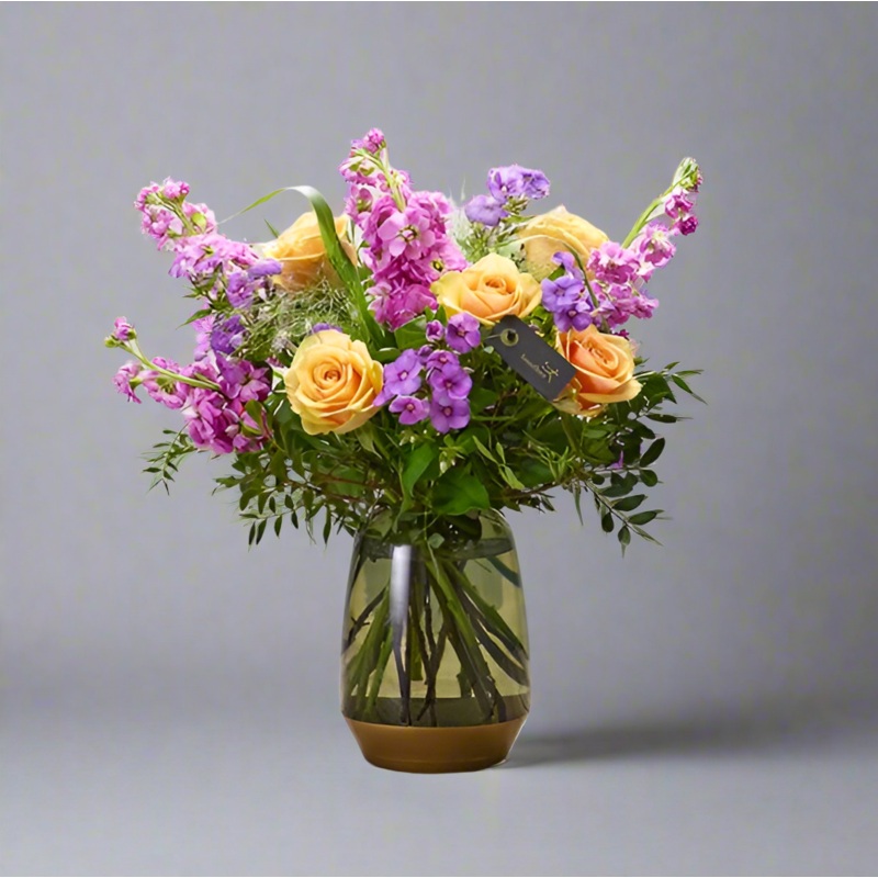 Peach Twist Vase Large-No Vase & With Vase