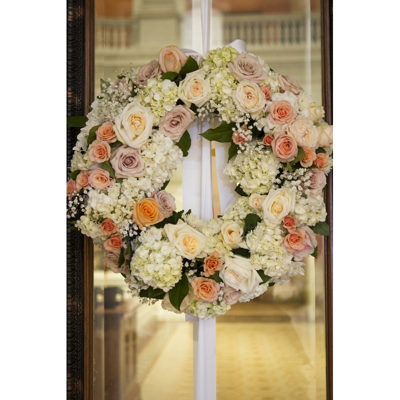 Sympathy Wreath-Pinks & Blue/Purples & Yellow/Oranges & White-Door Display Design & Easel Display Design