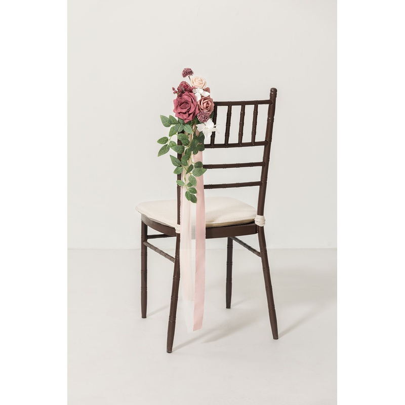 Wedding Aisle Decoration Pew Flowers in Dusty Rose & Mauve