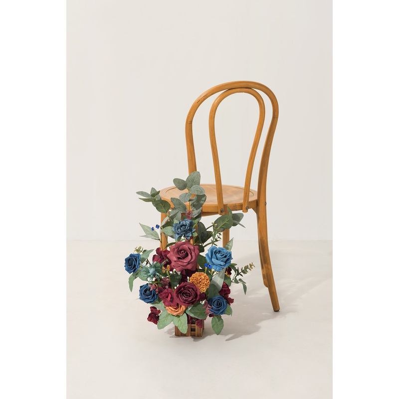 Wedding Aisle Runner Flower Arrangements in Burgundy & Navy | Clearance