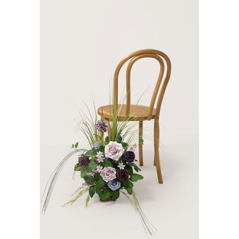 Wedding Aisle Runner Flower Arrangements in Ethereal Purple Dream